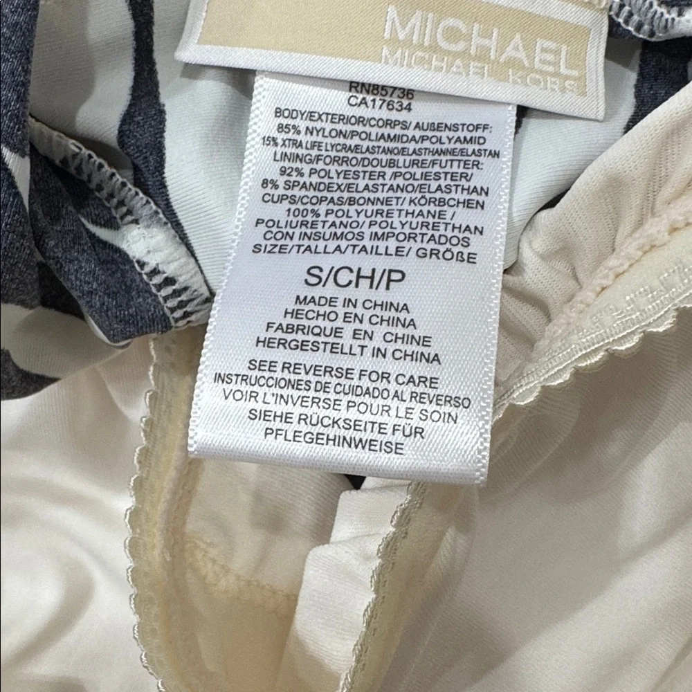 Michael Kors Tiger Zebra Halter Tankini Swim Top Size Small NEW